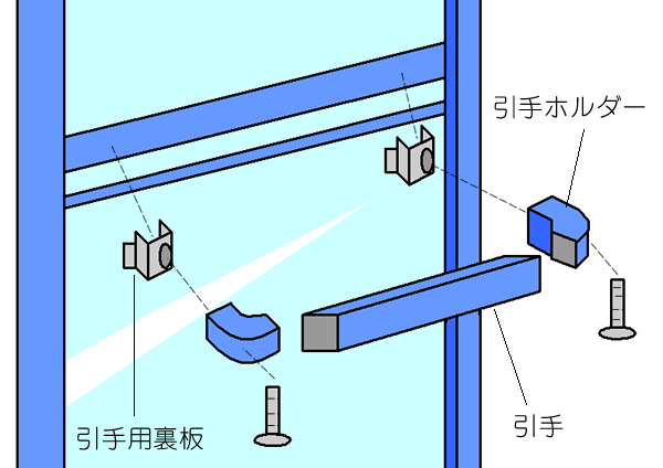 浴室 2枚折りタイプのドア